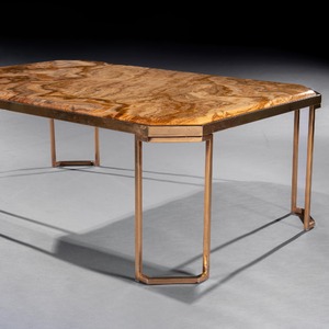 Mid Century Italian Coffee Table with Original Onyx Marble Top