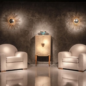 Maurice Jallot French Art Deco Parchment Inlaid Cabinet