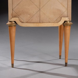 Maurice Jallot French Art Deco Parchment Inlaid Cabinet