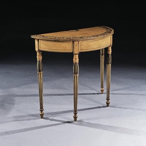 Georgian Painted Demi-Lune Pier Table Possibly by Seddon, Sons and Sons and Shackleton.