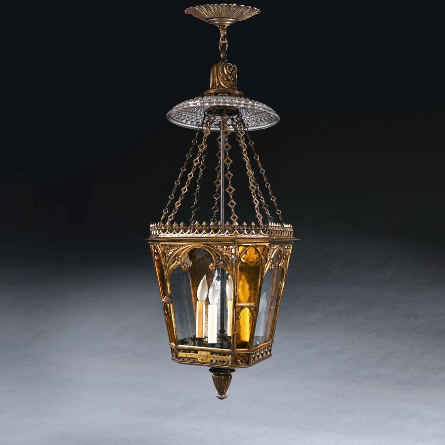Napoleon Buonaparte’s Regency Gilt Brass Hall Lantern Supplied by George Bullock For Use at St Helena