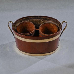 George III Brass Bound Mahogany Oval Table Wine Cooler