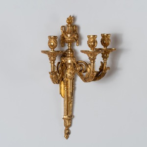 An Highly Important Set of Four Louis XV Ormolu Three-branch Wall-lights Circa 1770
