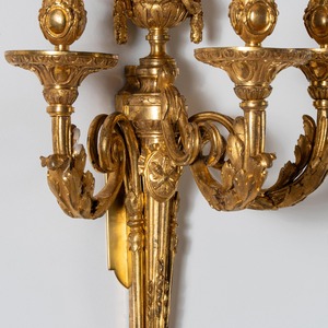 An Highly Important Set of Four Louis XV Ormolu Three-branch Wall-lights Circa 1770