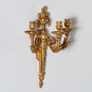An Highly Important Set of Four Louis XV Ormolu Three-branch Wall-lights Circa 1770