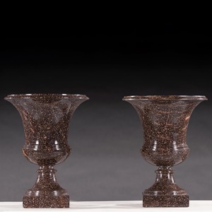 Grand Pair of Early 19th Century Swedish Blyberg Porphyry Campana Urns,