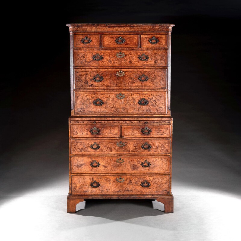 George I Period Walnut Chest on Chest or Tallboy of Exceptional Colour and Patination