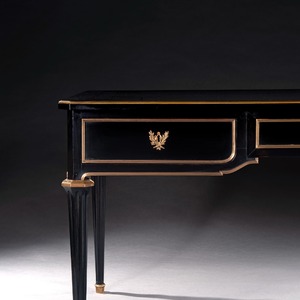 Late 19th Century French Ebonised Bureau Plat Writing Table 