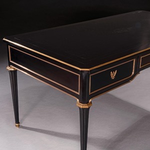 Late 19th Century French Ebonised Bureau Plat Writing Table 